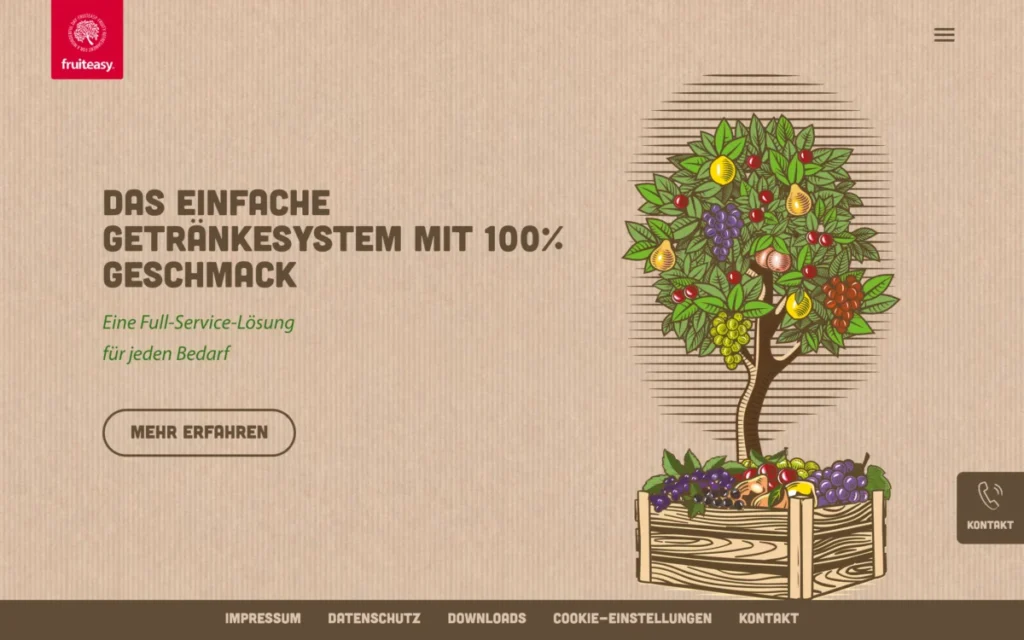 Screenshot der Website fruiteasy