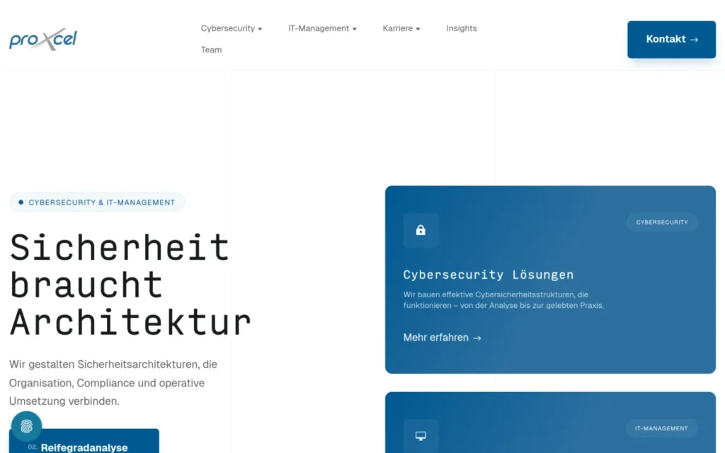 Screenshot der Website ProXcel
